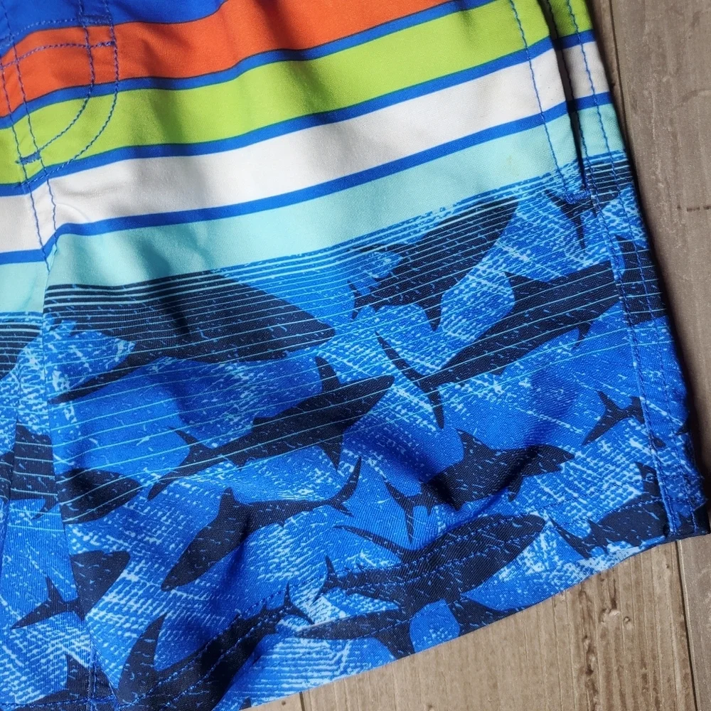 Wonder Nation Boys Swim Trunks with UPF 50+ Size XS (4-5) NWOT Blue Sharks